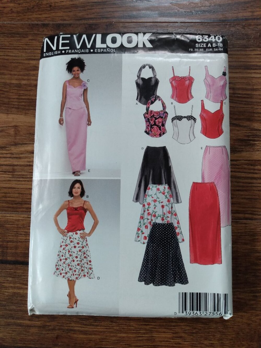 Vintage Sleeveless Top and Skirt Sewing Pattern Size 8-18 UNCUT 6340
